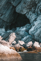 Rocks in the Punta Púlpito. Baja California Sur. Mexico. Volcano rocks. Beautiful cliff.