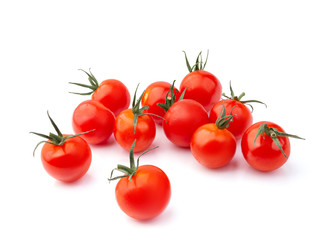 Little tomatoes isolation. Honey cherry. Group of objects.