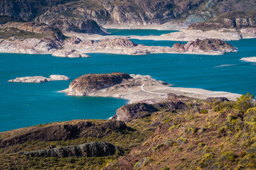 Fototapeta premium Green Lagoon (Spanish: Laguna Verde) in Chile, Patagonia, South America.