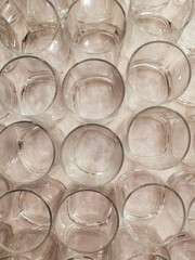 packaging of transparent glasses. Abstract pattern background.