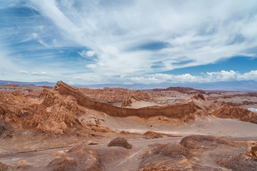 Valley of the Moon (Spanish: Valle de la Luna ) in the Atacama Desert, northern Chile, South America.