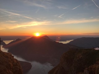 sunset over the mountains