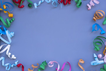 Birthday background with paper confetti with copy space to ad text