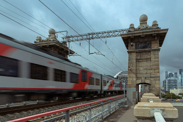 High speed train on the Moscow circle way