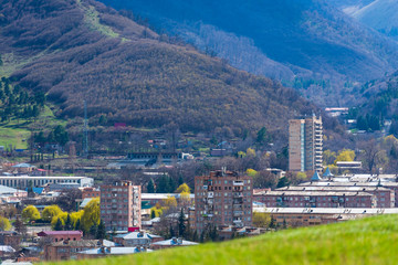 Panoramic view of the outskirts of Vanadzor, Armenia