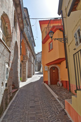 A small road between the old houses of the village of Letino, in the province of Caserta