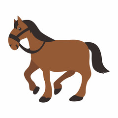 Cartoon of horse, graphic vector of horse on white background.
