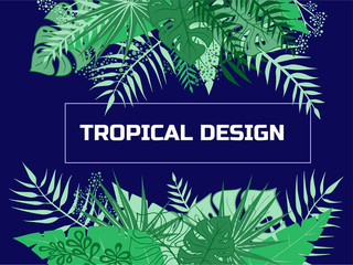 Fototapeta na wymiar Tropic covers set. Tropical leaves banners background. Exotic botanical design. Modern Sale flyer in Vector. Tropical design for banner, card, flyer, landing