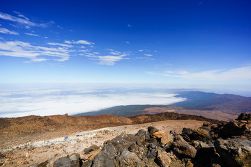 Fototapeta na wymiar Mars the red planet's desert landscape. Mount Teide in Tenerife. Tenerife, Canary Islands