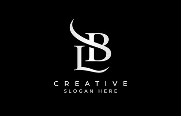 LB lb letter design logo logotype icon concept with serif font and classic elegant style look vector illustration. LB Letter Logo Design Template Vector Illustration.