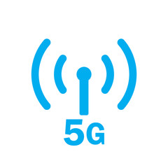 Vector symbol or icon 5G Internet Network Connection. 5th Generation Wireless Internet Network Connection