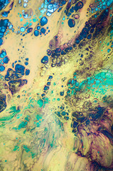acrylic, paint, abstract. Closeup of the painting. Colorful abstract painting background. Highly-textured oil paint. High quality details. Marbling. Marble texture. Paint splash. Colorful fluid