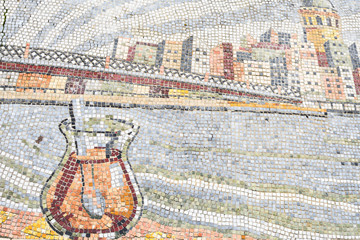 Turkish colorful pattern mosaic, mosque graphic seamless pattern