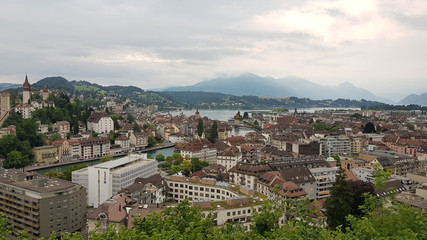 Kapellbrücke in the center of Lucerne city, Switzerland.