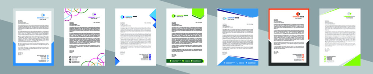 Set of Visual identity with letter logo elements polygonal style Letterhead and geometric triangular design style brochure cover template vector graphic