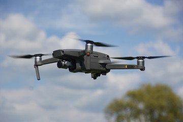Fototapeta na wymiar Drone caught in air while flying 