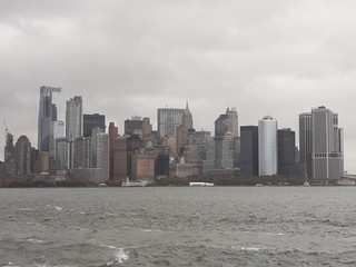 Closeup View of Manhattan On A Cloudy Day In November 