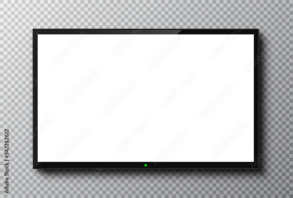 Aufkleber realistic tv screen. empty tv frame transparent background. modern stylish lcd monitor, led type. bl