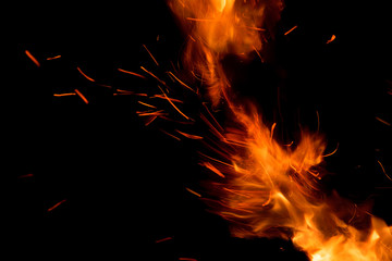 close up of a bonfire 
