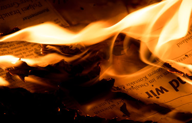 close up of a burning paper 