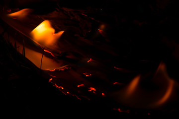 close up of a burning paper 