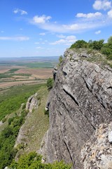 View from the Madara plateau (Bulgaria) to the valley below