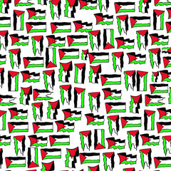Simple Vector Design of a Palestine Flag in Red, Black, White and Green