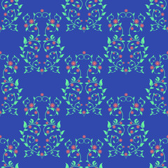Fototapeta na wymiar Seamless flowers Pattern. Abstract texture designs can be used for backgrounds, motifs, textile, wallpapers, fabrics, gift wrapping, templates. Design Paper For Scrapbook. Vector.