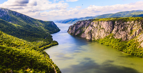 Fototapeta na wymiar Danube River Landscape Serbia