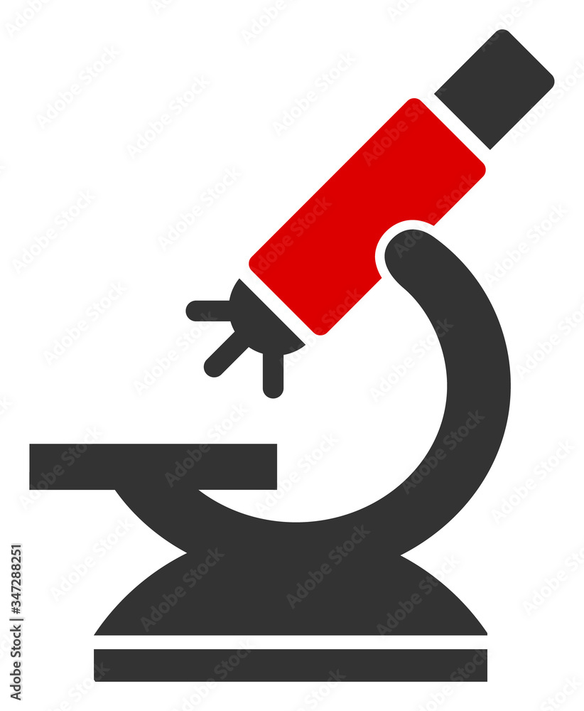 Poster vector labs microscope flat icon. vector pictograph style is a flat symbol labs microscope icon on a