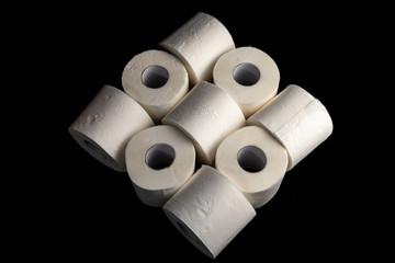 toilet paper on black