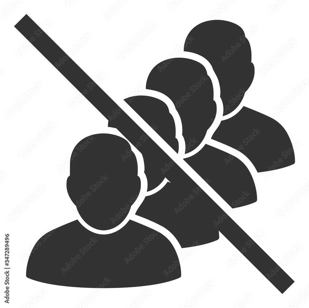 Poster vector no people queue flat icon. vector pictograph style is a flat symbol no people queue icon on a