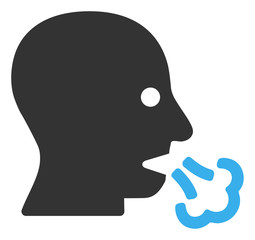 Vector sneeze flat icon. Vector pictogram style is a flat symbol sneeze icon on a white background.