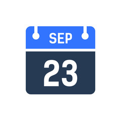 Calendar Date Icon - September 23 Vector Graphic