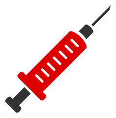 Vector syringe flat icon. Vector pictograph style is a flat symbol syringe icon on a white background.