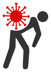 Vector virus carrier flat icon. Vector pictograph style is a flat symbol virus carrier icon on a white background.