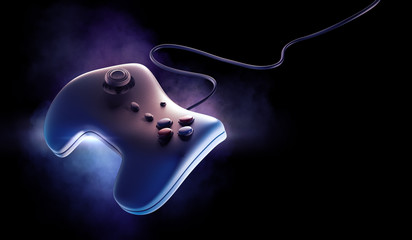 3D rendering of a vintage game controller © fergregory