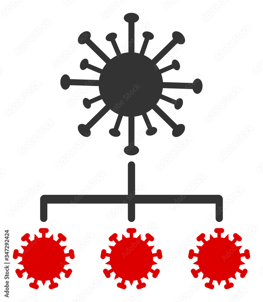 Poster vector virus replication flat icon. vector pictogram style is a flat symbol virus replication icon o