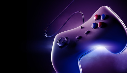 3D rendering of a vintage game controller - obrazy, fototapety, plakaty