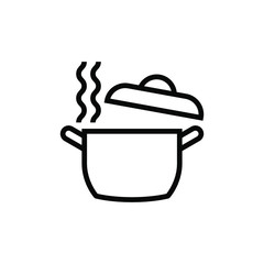 pot icon vector in outline style on white background