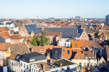 Fototapeta premium View to the city of Ghent, Belgum