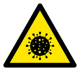 Vector coronavirus danger flat icon. Vector pictogram style is a flat symbol coronavirus danger icon on a white background.