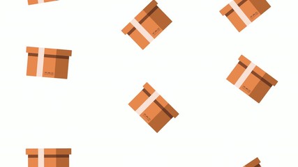 delivery service boxes carton pattern animation