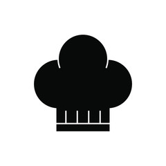 Chef hat line icon vector in black flat design on white background