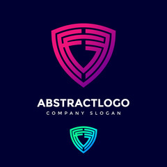 Unique Shape Letter Logo FG vector elegant trendy icon design template