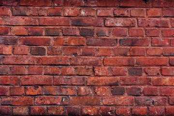 Urban architecture, old red brick wall background