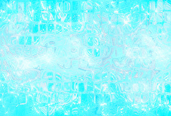 Blue transparent cube shape chaos pattern as abstract background