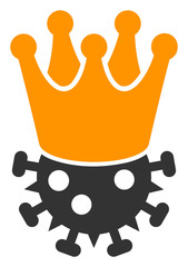 Vector crown virus flat icon. Vector pictogram style is a flat symbol crown virus icon on a white background.
