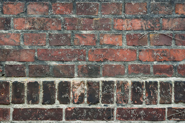 Fototapeta premium Urban architecture, old red brick wall background