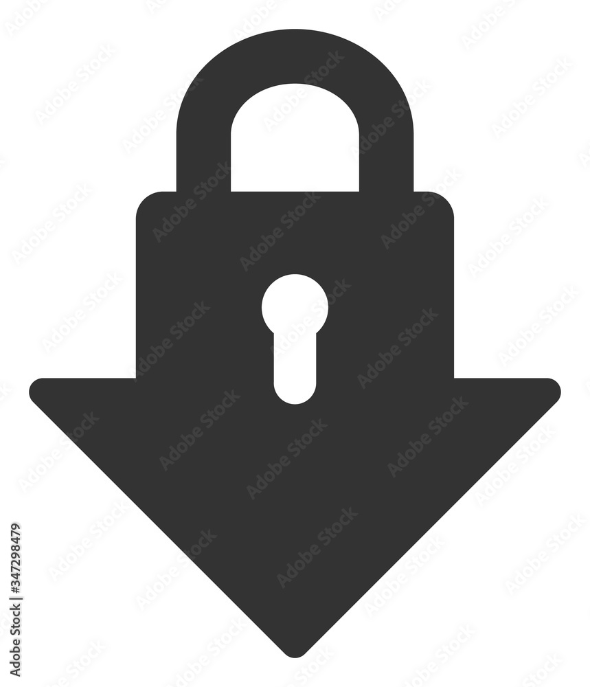 Poster vector lockdown arrow flat icon. vector pictogram style is a flat symbol lockdown arrow icon on a wh